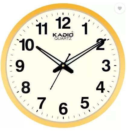 Kadio Analog 32 cm X 32 cm Wall Clock (Beige, with Glass, Standard) - Image 1