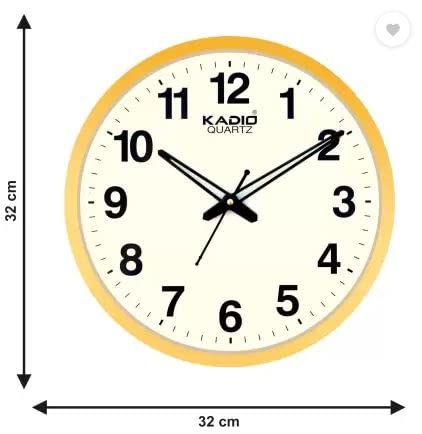 Kadio Analog 32 cm X 32 cm Wall Clock (Beige, with Glass, Standard) - Image 4