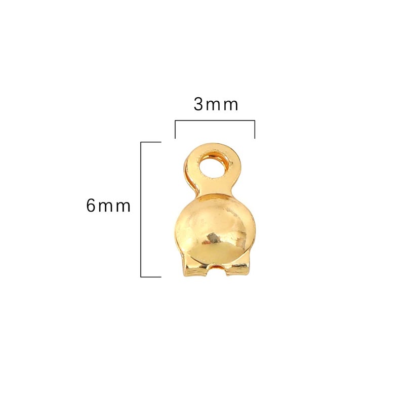 BEADIA 14K Gold Plated End Caps Non Tarnish 3x6mm 200pcs for Jewelry Making Findings - Image 2
