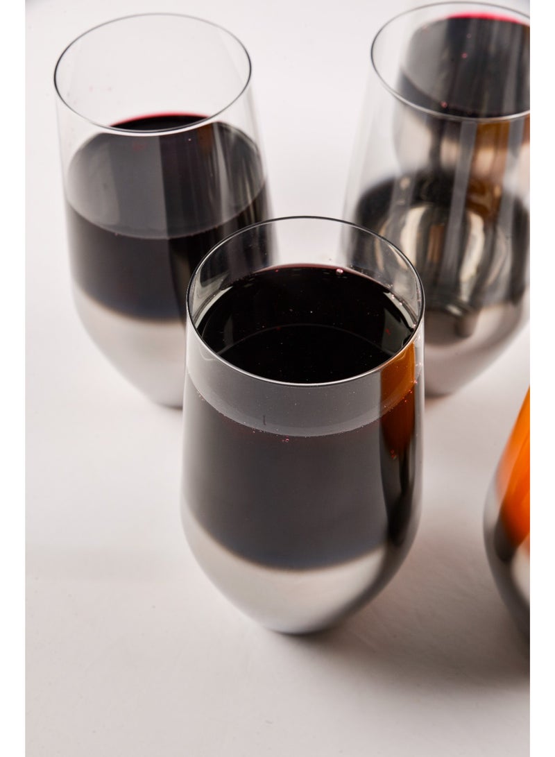 Farika Porselen Grus 6 Piece Multi Purpose Platinum Drink Glass Set  - Image 3