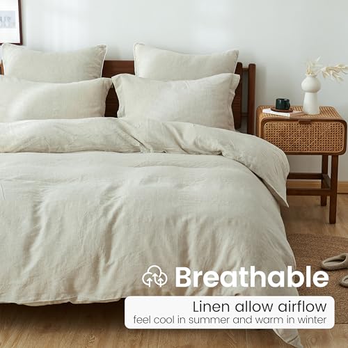 King Linens 100% Belgian Linen Pillow Shams Stone Washed Solid Color Basic - Image 3