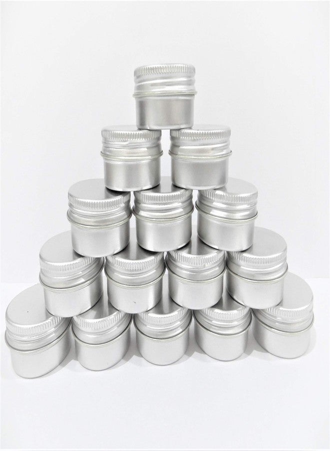 FUN + LEARN 15g/ml Small Round Aluminium Tin Box (39 mm x 20 mm, Silver) -Pack of 15 - Image 1