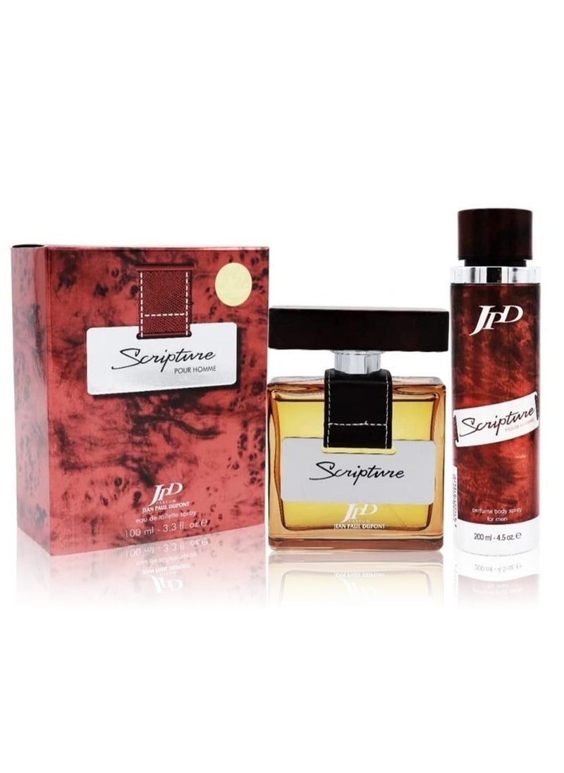 جان بول دوبون مجموعة JPD سكربتشر – عطر أو دو تواليت + بخاخ للجسم – للرجال  - Image 1