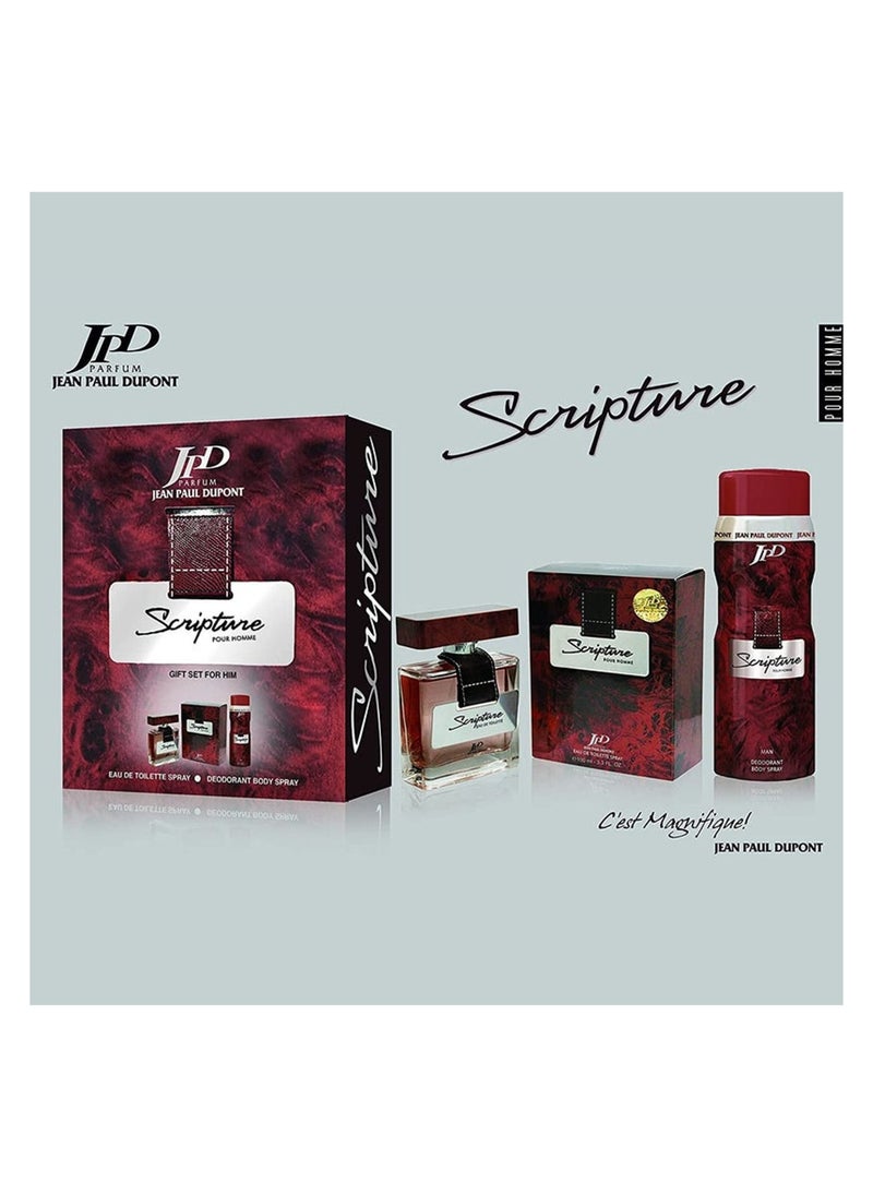 جان بول دوبون مجموعة JPD سكربتشر – عطر أو دو تواليت + بخاخ للجسم – للرجال  - Image 3