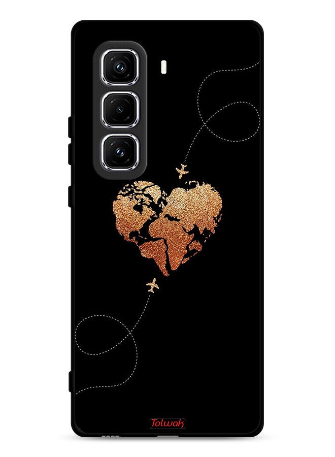 Tolwak Infinix Hot 50 Pro 4G Protective Case Cover Airplanes Touching Heart - Image 1