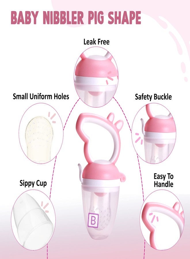 Bembika Baby Nibbler Piggy Pink Color, Baby Nibbler Pacifier,Baby Pacifier Food Nibbler, Baby Feeding Accessories (3-6 Months Baby) - Image 2