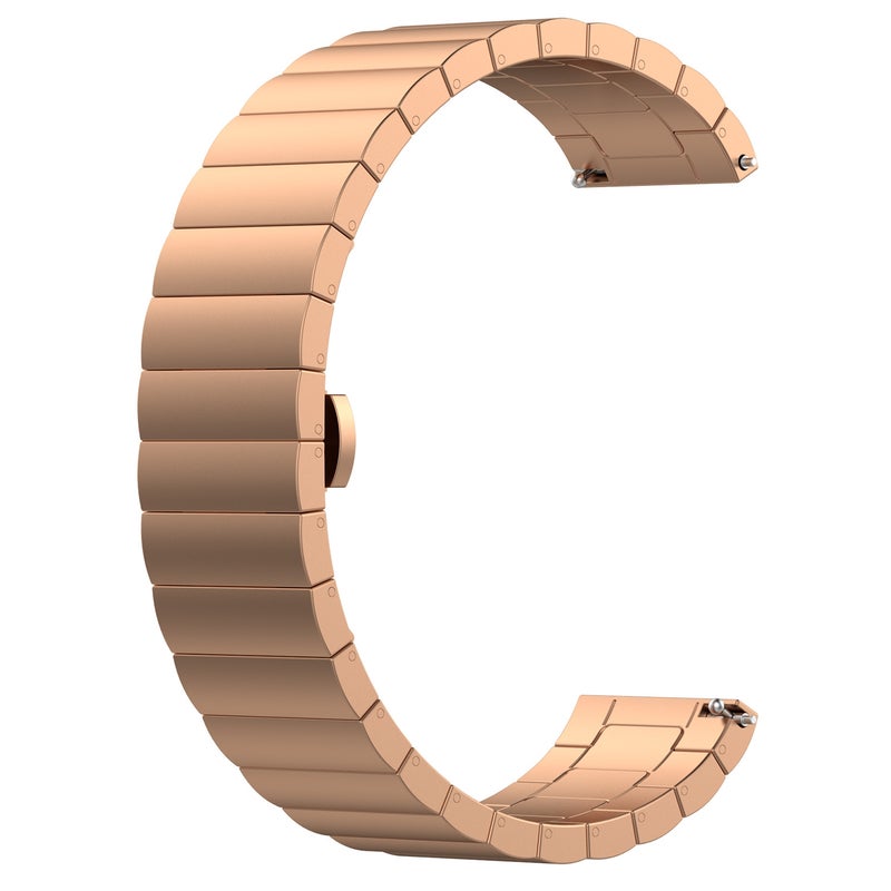 S-TOP For Garmin Venu 2S One Bead Butterfly Buckle Stainless Steel Metal Watch Band(Rose Gold) - Image 2