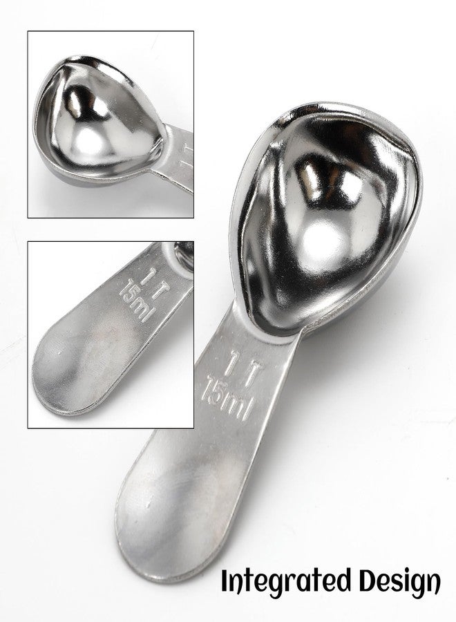 tokerut 2PCS Coffee Scoop, 1 Tablespoon Stainless Steel Measuring Spoon Set for Ground Coffee, Short Handle Design Fits into Canisters, 15ml (1Tbsp) per Scoop - Image 4
