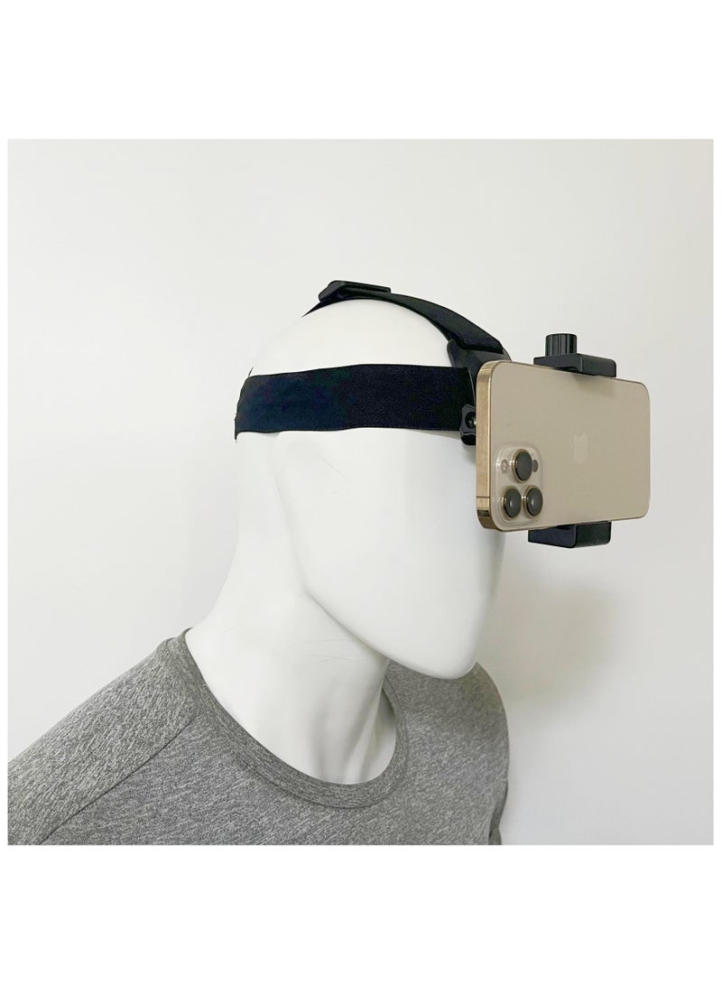 Excefore Head-Mounted Mobile Phone Mount, First-Person View Live Shooting Bracket, Holder for Phone (4"-7"), Head Strap Holder Kit Compatible with iPhone Smartphones and Action Camera  - Image 1