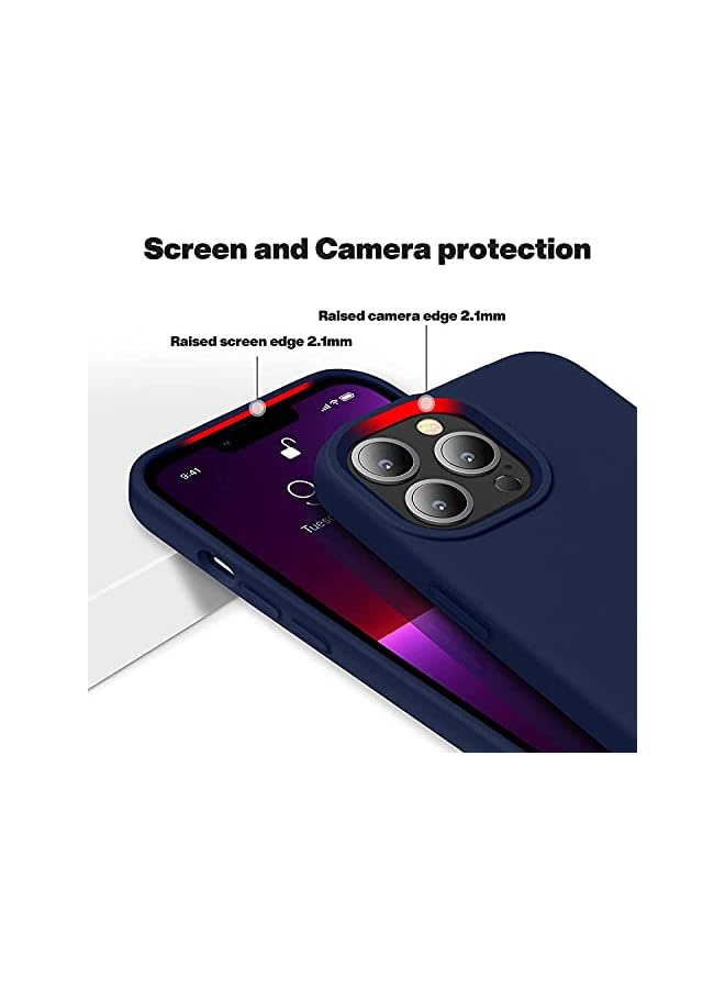 YoYoTech غطاء سيلكون سائل ناعم متوافق مع آيفون 13 برو، غطاء واقي مضاد للصدمات بتشطيب غير لامع مصمم لآيفون 13 برو (2021) - أزرق فاتح - Image 5