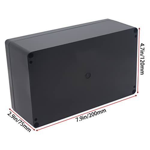 YETLEBOX Watertight Junction Box IP67 Waterproof Project Box Durable ABS Plastic Electronic Enclosure Case for DIY Electrical Project Black 787 x 472 x 295200 x 120 x 75 mm - Image 3