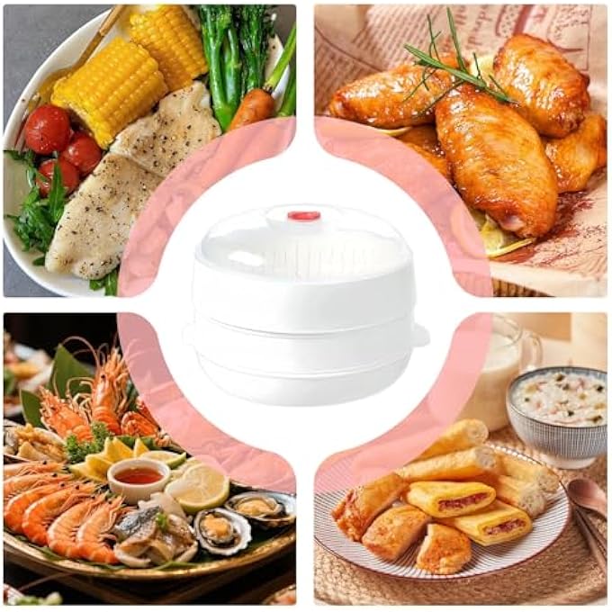 فرن ميكروويف بخاري، جهاز بخاري للخضراوات، ميكروويف مع غطاء، أدوات مطبخ متعددة الوظائف للمساكن والشقق والفنادق والشركات للإيجار - Image 5