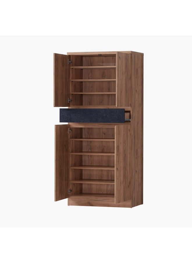 Home Box - Atlas 28-Pair Shoe Cabinet with 4 Doors and Drawer 39 x 178 x 80 cm - Image 1