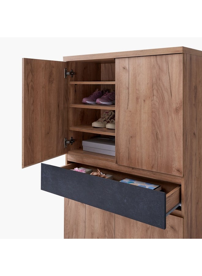 Home Box - Atlas 28-Pair Shoe Cabinet with 4 Doors and Drawer 39 x 178 x 80 cm - Image 1
