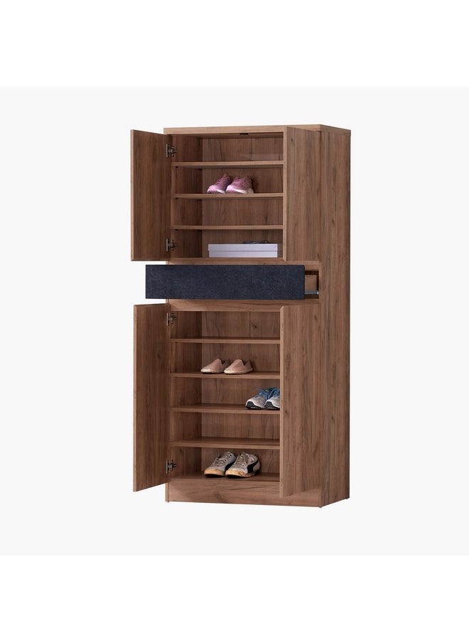 Home Box - Atlas 28-Pair Shoe Cabinet with 4 Doors and Drawer 39 x 178 x 80 cm - Image 1