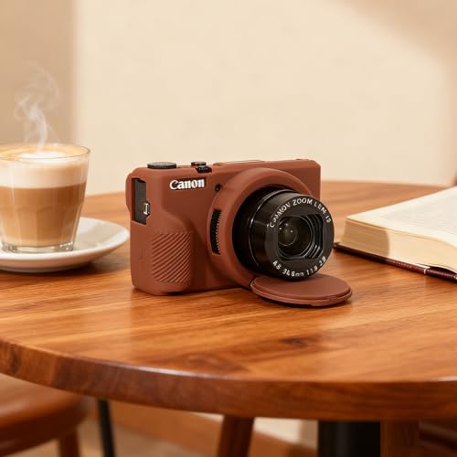 Frevyve Case for Canon G7X Mark III Camera, Soft Silicone Protective Case, Slim Fit Sleeve with Removable Lens Cover and Screen Protector Accessories, Lightweight, Anti-Scratch (Dark Brown) - Image 4