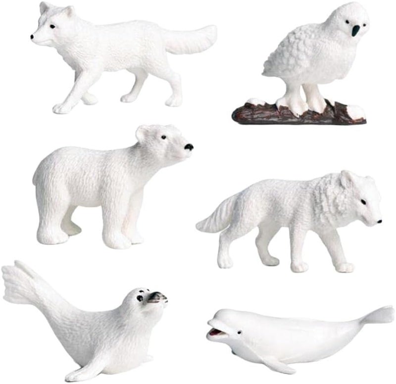 كلاراكو لعبة مجسمات حيوانات القطب الشمالي للأطفال بعمر 3 سنوات، مجسمات حيوانات بلاستيكية واقعية ولطيفة، لوازم تزيين الكيك لمشاريع العلوم وحفلات الأطفال - Image 3