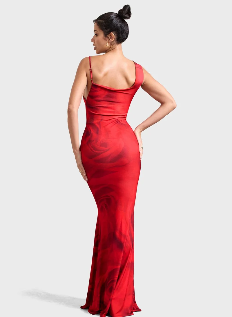 Club L London One Shoulder Asymmetrical Dress