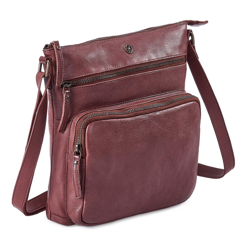 Cochoa Crossbody Bags for Women Real Leather Purse Handmade Vintage Crossover Shoulder Pocketbook (Oxblood Washed Vintage) - Image 2