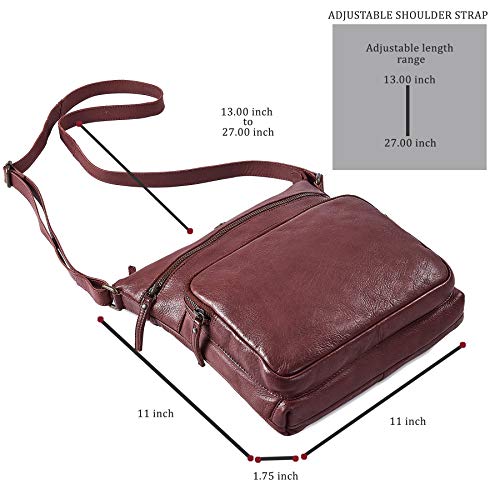 Cochoa Crossbody Bags for Women Real Leather Purse Handmade Vintage Crossover Shoulder Pocketbook (Oxblood Washed Vintage) - Image 4