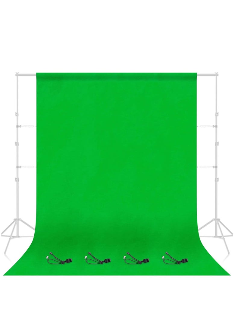 GUDOO Green Screen Backdrop Wall Mount GreenScreen Backdrop Sheet Cloth for Zoom Streaming Polyester Fabric Material Background for Photography Video Virtual Chromakey Curtain for Gaming 2 x 3 m  - Image 1