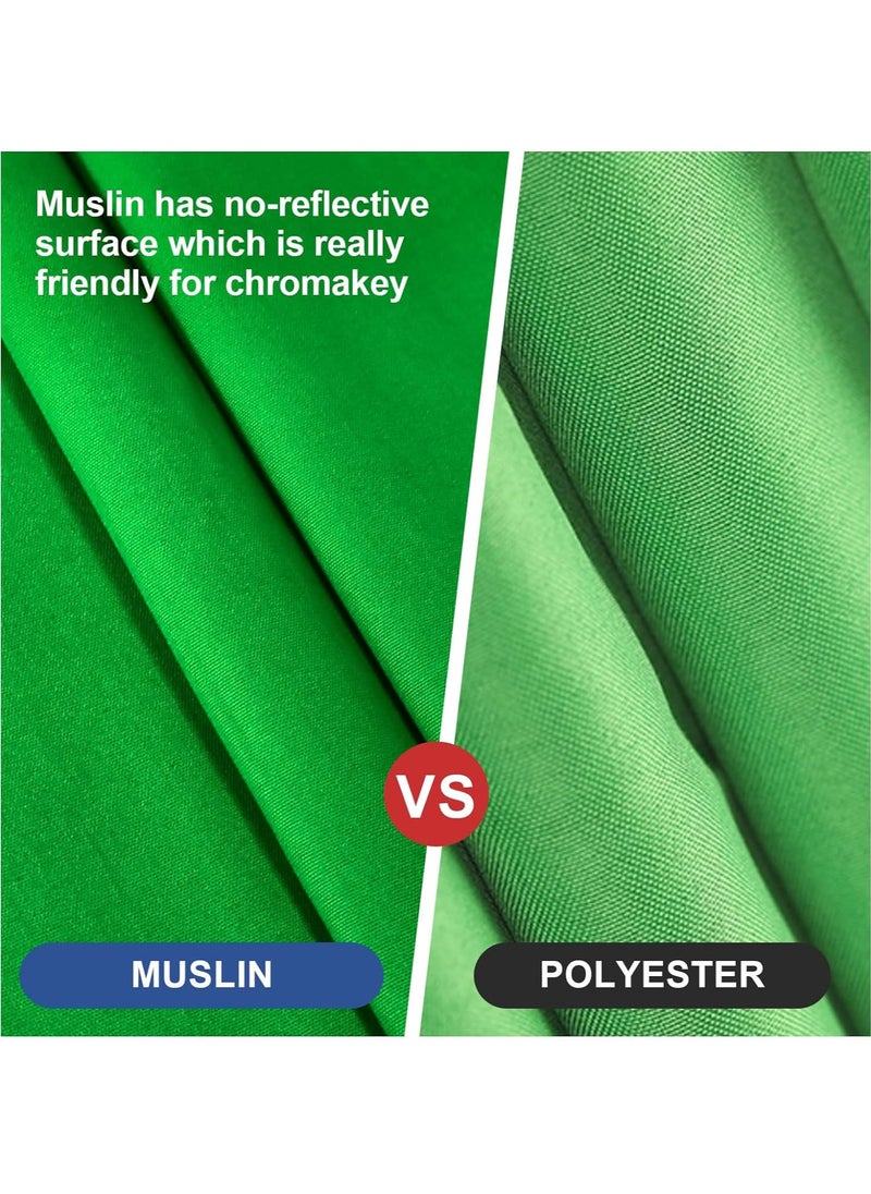 GUDOO Green Screen Backdrop Wall Mount GreenScreen Backdrop Sheet Cloth for Zoom Streaming Polyester Fabric Material Background for Photography Video Virtual Chromakey Curtain for Gaming 2 x 3 m  - Image 2
