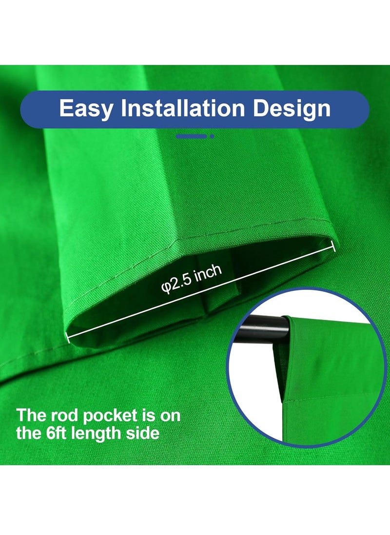 GUDOO Green Screen Backdrop Wall Mount GreenScreen Backdrop Sheet Cloth for Zoom Streaming Polyester Fabric Material Background for Photography Video Virtual Chromakey Curtain for Gaming 2 x 3 m  - Image 5