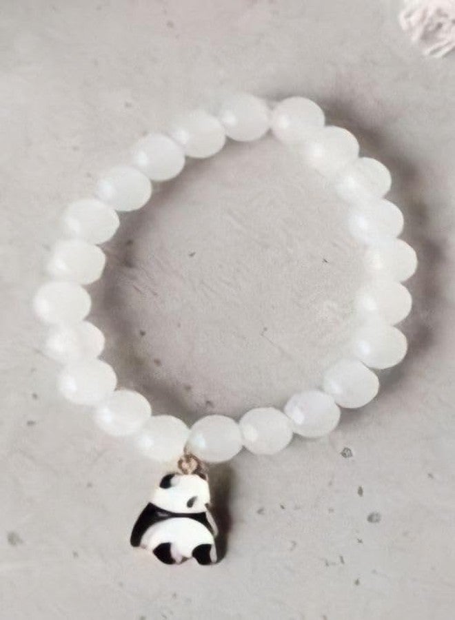 SUPER SOFTENER SUPERSOFTNER Bracelets 2Pcs Love Heart Matching Panda Beads Bracelet Set Adjustable Bracelets for Men Women Couples Friends Gift Friendship - (Pack of 2) - Image 3