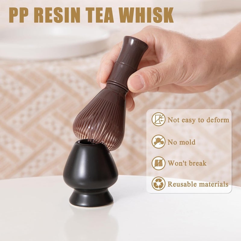OUGETHER Traditional Matcha Whisk Reusable Resin Matcha Whisk Chasen Dishwasher Safe Matcha Stirrer Matcha Green Tea Powder Preparation Prepare Japanese Matcha Tea (Z_Coffee) - Image 4