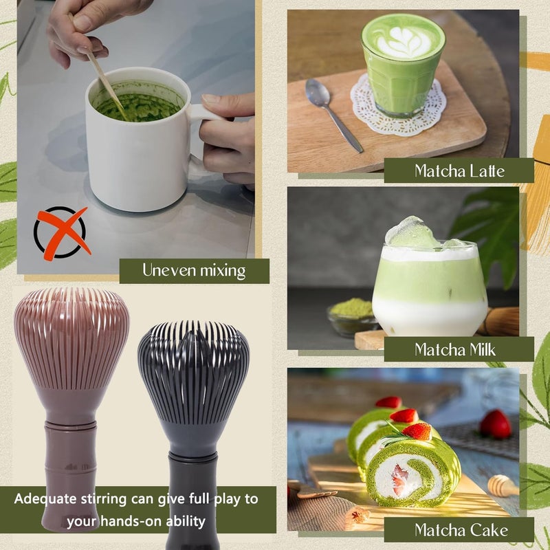 OUGETHER Traditional Matcha Whisk Reusable Resin Matcha Whisk Chasen Dishwasher Safe Matcha Stirrer Matcha Green Tea Powder Preparation Prepare Japanese Matcha Tea (Z_Coffee) - Image 3