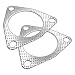 QBOONPT 2PCS Exhaust Gasket 3 Bolt Metal Threehole Exhaust Flange Gasket Multifunctional ManifoldHeaderMufflerCatalytic Converter GasketExhaust Seal Gasket for Most CarsTrucksSUVs25In - Image 2