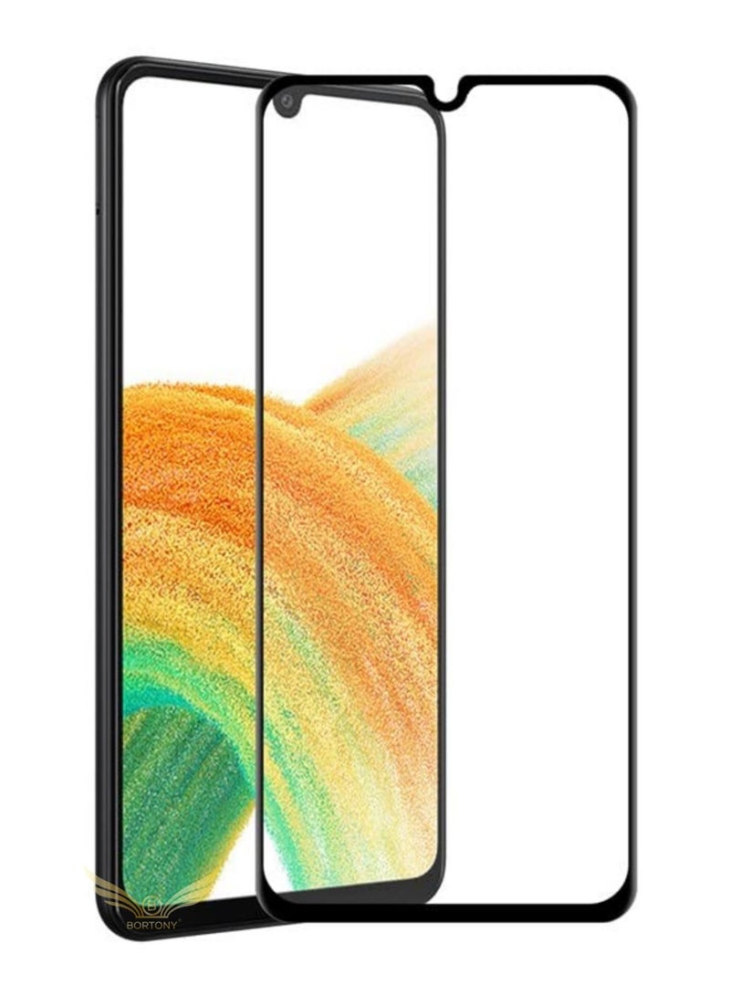 BORTONY Tempered Glass Screen Protector For Samsung A33 5G Black/Clear - Image 2