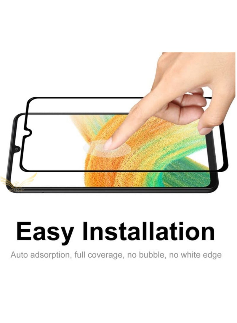 BORTONY Tempered Glass Screen Protector For Samsung A33 5G Black/Clear - Image 1
