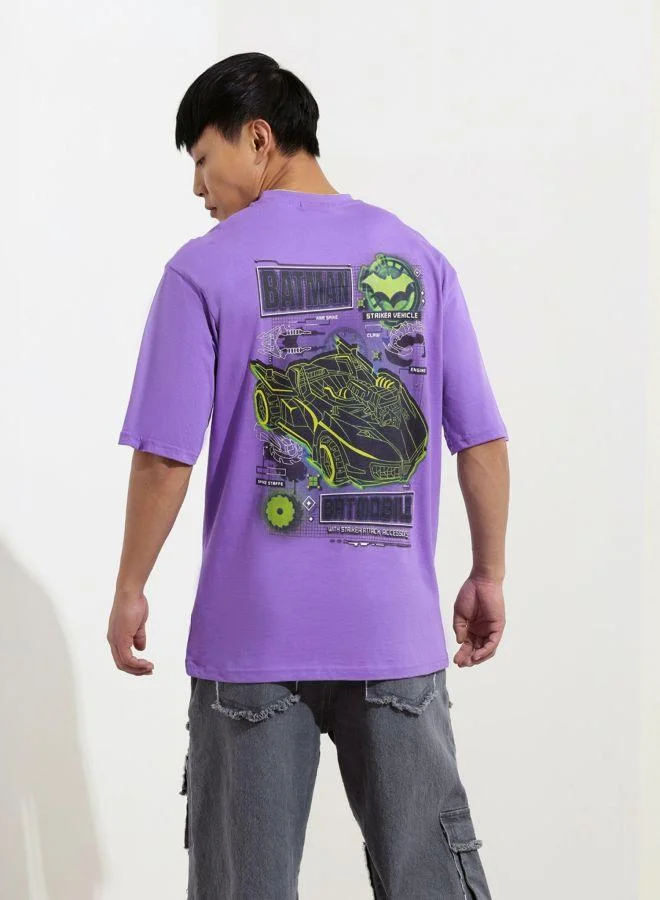 ذا انديان كراج كو Men Boxy Fit Batman Printed Crew Neck Half Sleeves T-Shirt