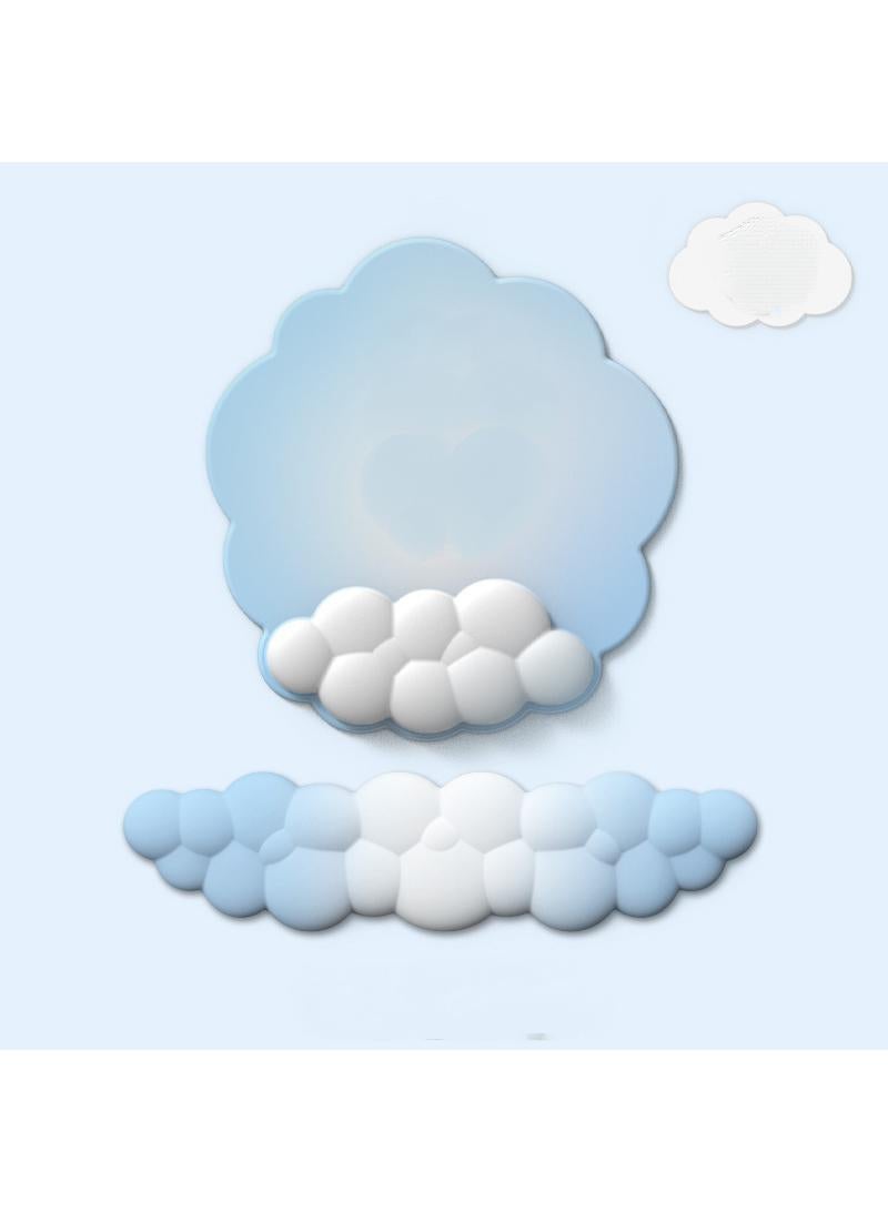 Y&D 3-Piece Office Keyboard Cloud Wrist Rest And High Density Memory Silicone Non Slip Base Mouse Pad - Image 1