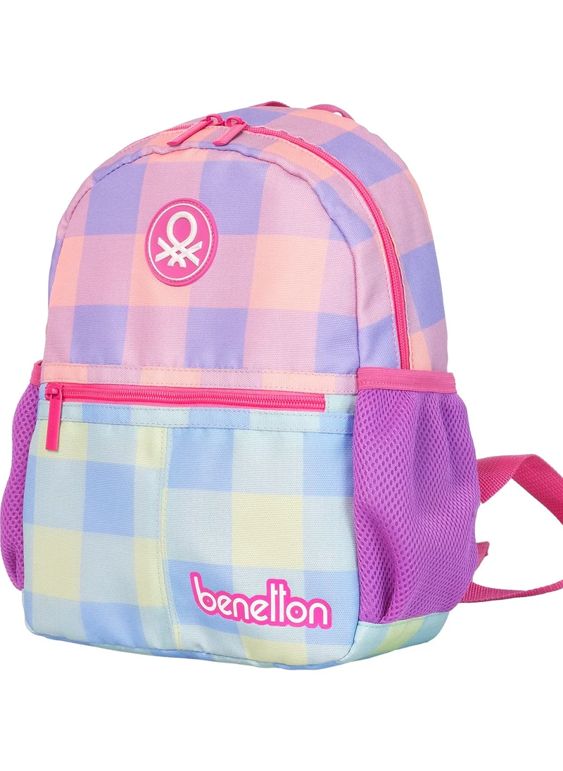 يونايتد كولورز أوف بينتيون . Plaid Pattern Girl Kindergarten Bag