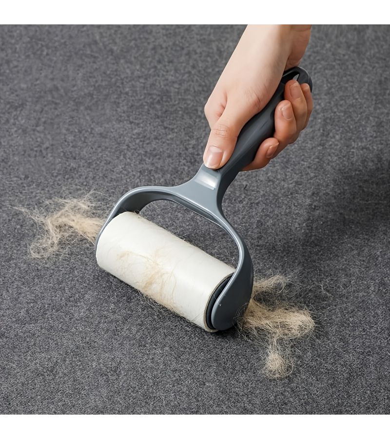 Gray Flat Adhesive Lint Rollers 3 Rolls Replacement Paper for Sofa Desk Chair Pet Hair Remover T Handle - Image 3