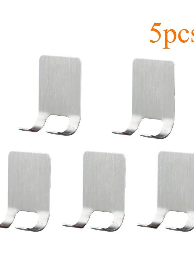 5 قطع حامل شفرات حلاقة مثبت على الحائط من الفولاذ المقاوم للصدأ يلصق دون الحاجة إلى الحفر يوفر مساحة - Image 1