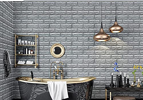 Jig-Tik Self-Adhesive Waterproof PE Foam 3D Wall Panels Wallpaper Sticker for Bathroom, Living Room, and Home Decoration (70 x 70cm, Appx. 5.3Sq Feet) Pack of 3 Piece//Gold Design - Image 2
