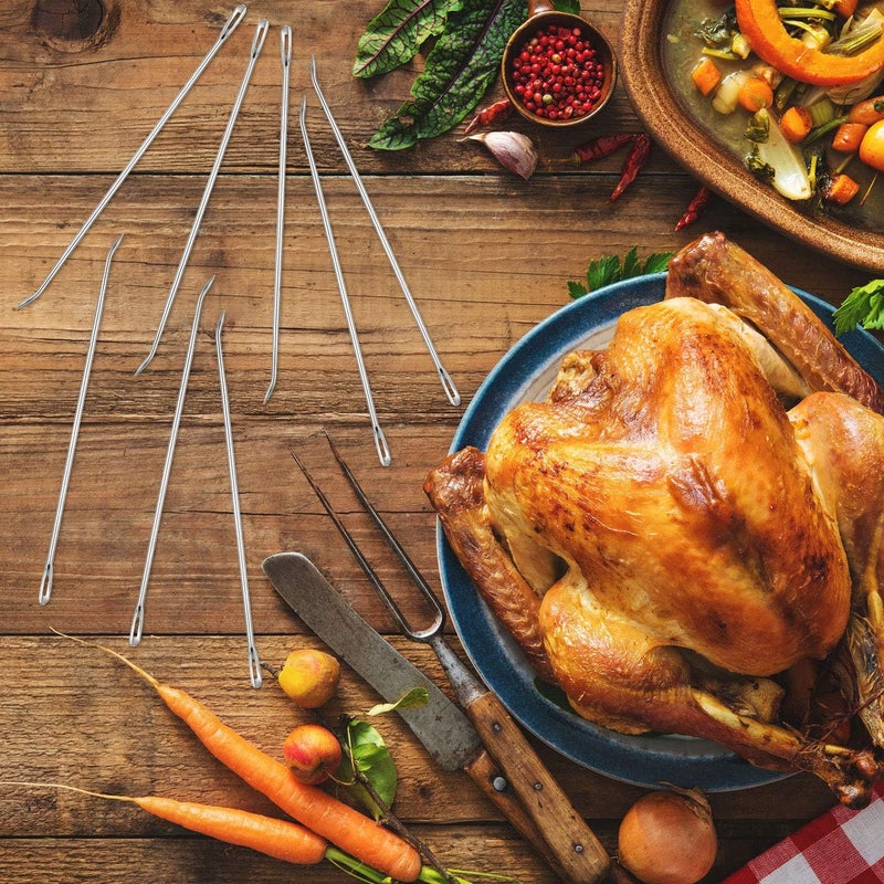 WILLBOND 6-Piece Stainless Steel Curved Poultry Trussing Needles for Securing Stuffed Turkey, Chicken, Roasts and Rolled Meats - Image 2