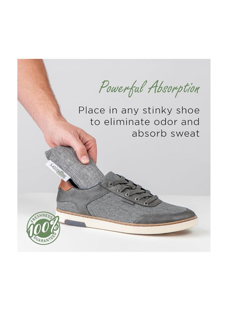 MOSO NATURAL MOSO NATURAL Air Purifying Bag Shoe Deodorizer. Odor Eliminator For Gym Bags, Sneakers And Sports Gear Charcoal Color 75gm*2 (3 Packs of 2. 6 Total), Long Lasting Charcoal Bags | Lasts up to 2 years! - Image 3