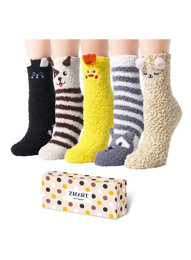 Zmart Fuzzy Socks for Women & Teen Girls - Fluffy Warm Winter Cozy Animal Socks, Assorted #3 - Image 1