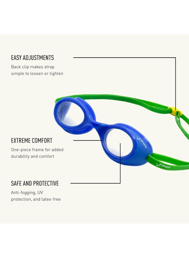 FINIS Fruit Basket Kids Scented Swim Goggles - For Ages 3-6 - Anti-Fog - UV Protection - Soft Silicone Fit - Blueberry - Image 4