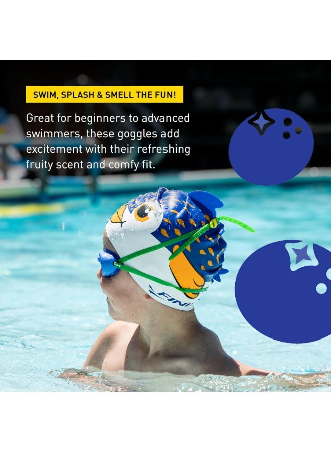 FINIS Fruit Basket Kids Scented Swim Goggles - For Ages 3-6 - Anti-Fog - UV Protection - Soft Silicone Fit - Blueberry - Image 5