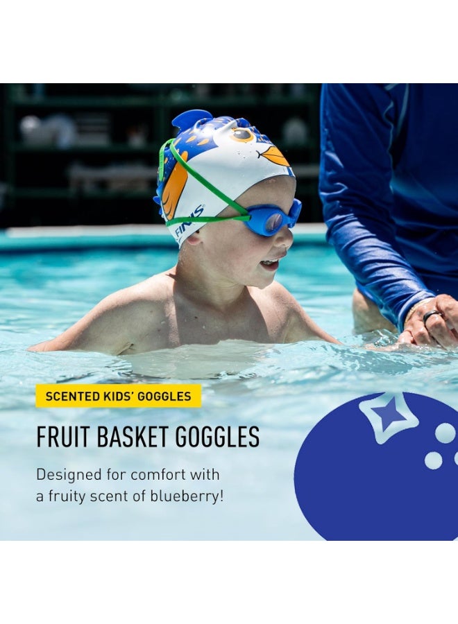 FINIS Fruit Basket Kids Scented Swim Goggles - For Ages 3-6 - Anti-Fog - UV Protection - Soft Silicone Fit - Blueberry - Image 2