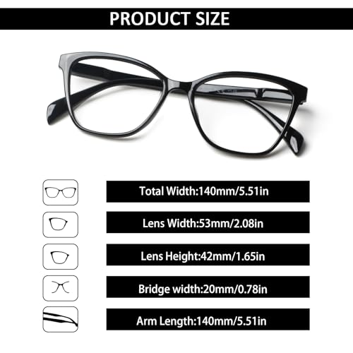VisiWell 4 Pack Progressive Multifocus Reading Glasses for Women Men Blue Light Blocking Readers with Spring Hinge 4 Mix color 175 x - Image 5