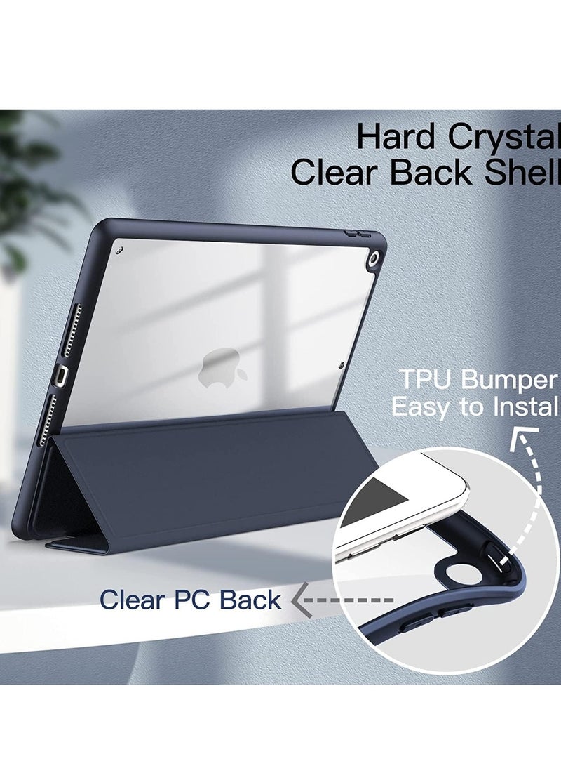 JAJEEK Case Compatible with iPad 10.2-Inch (9th/8th/7th Generation, 2021/2020/2019) – Clear Transparent Back Shell, Pencil Holder, Slim Stand, Shockproof Tablet Cover for iPad 10.2" with Full Protection Navy Blue, 10.2 - Image 5