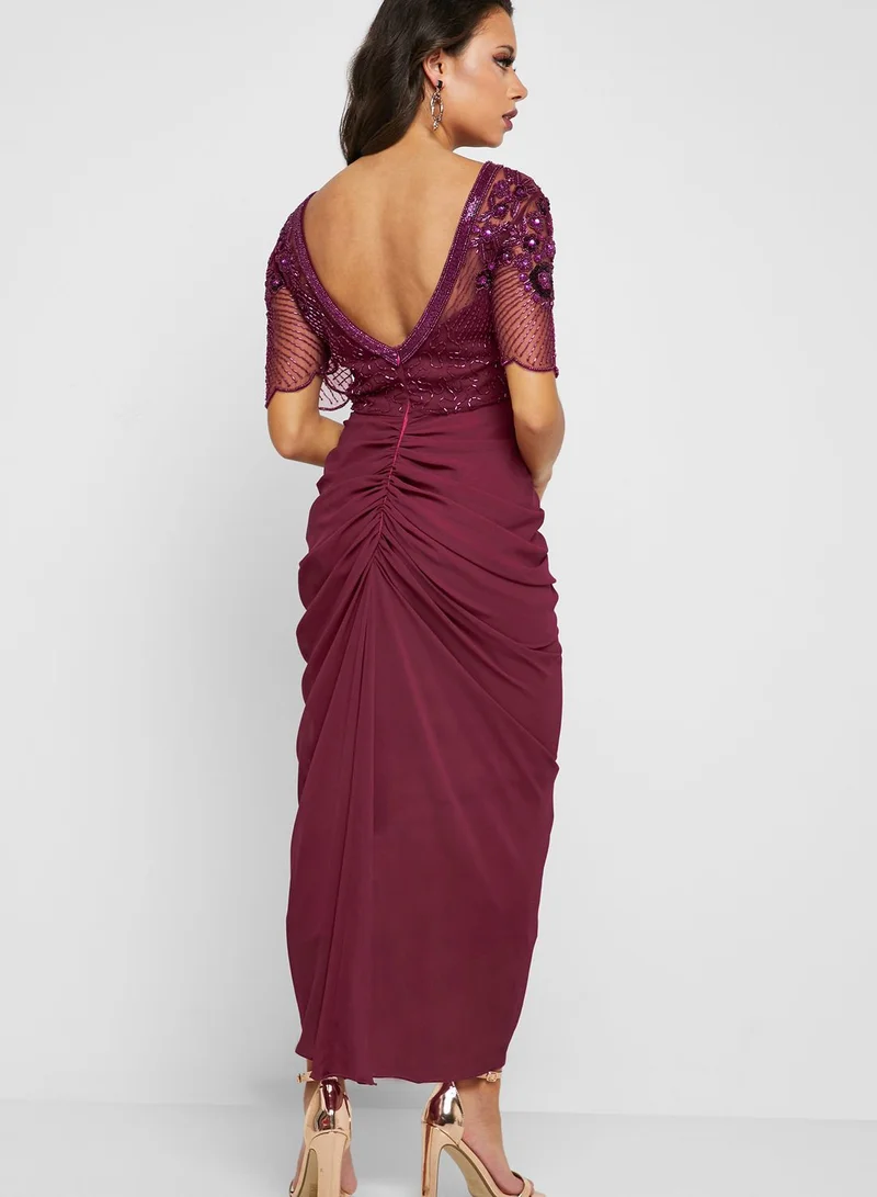 Virgos Lounge Denise Embellished Ruched Dress