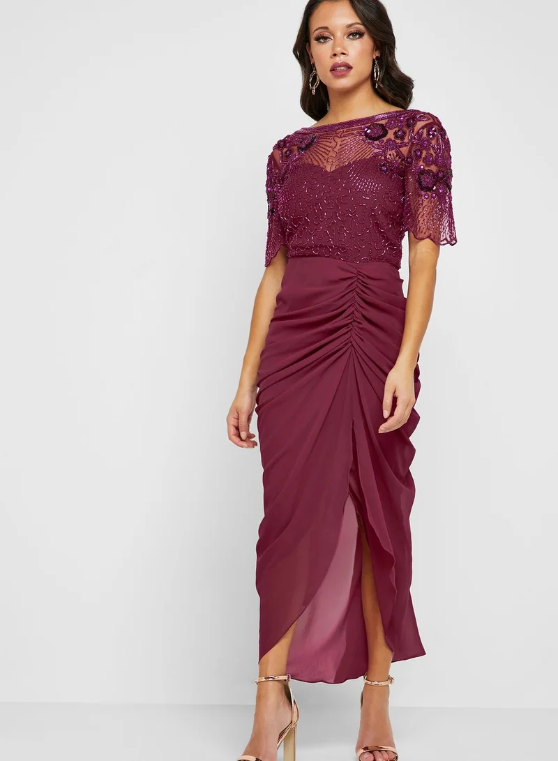 Virgos Lounge Denise Embellished Ruched Dress