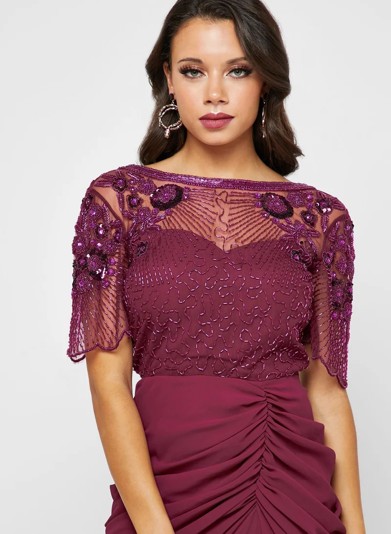 Virgos Lounge Denise Embellished Ruched Dress